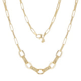 Italian 14k Yellow Gold Oval Links Necklace, Bracelet & Earrings Set 20.5 grams