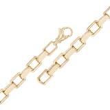 14k Yellow Gold Solid Handmade Rectangle Link Chain Bracelet 7" 9mm 54.2 grams - 7" 54.2 grams