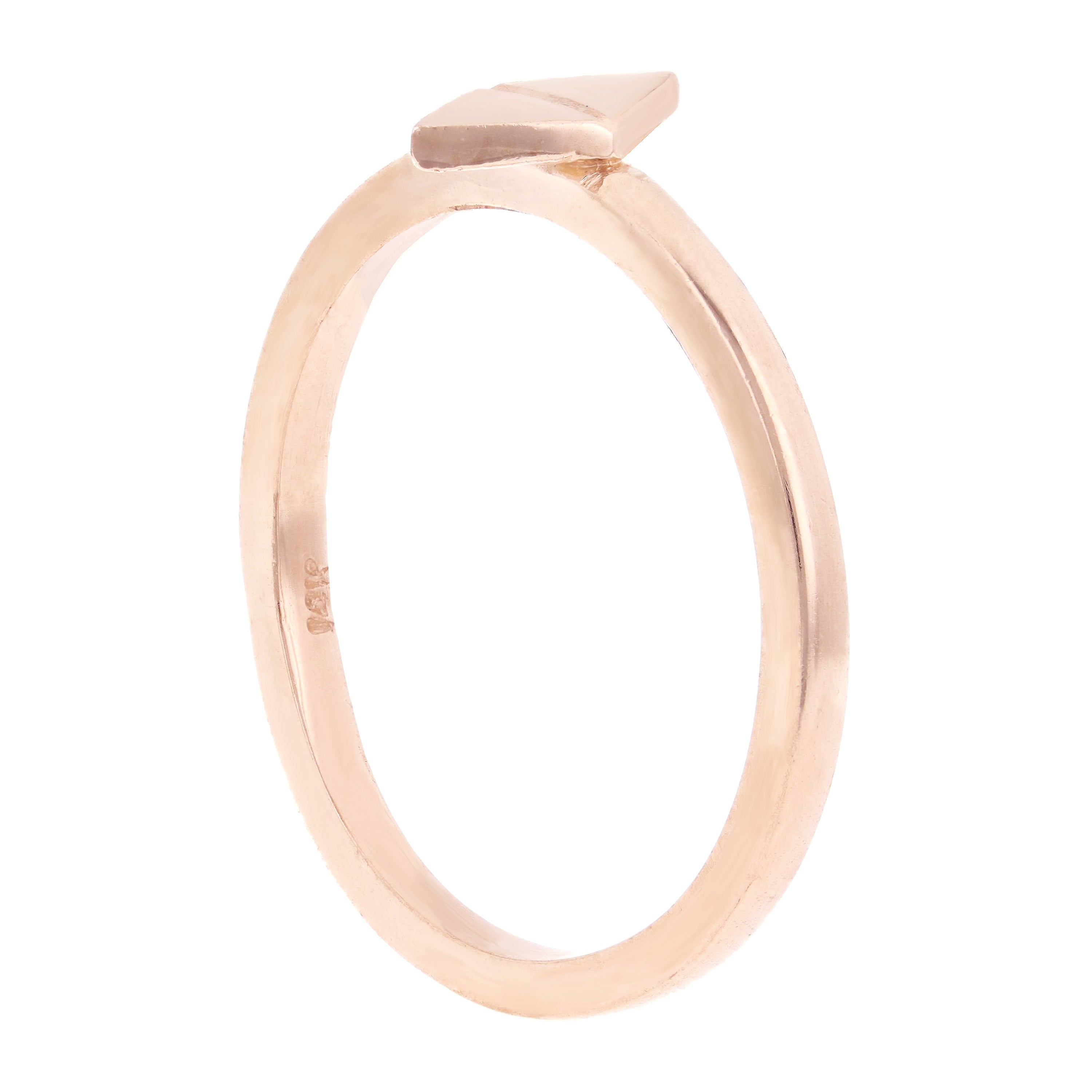 14k Rose Gold Geometric Triangle Stackable Ring 2.1 grams Size 6.5 - Rose
