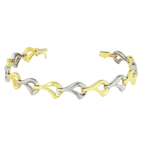 14k Two Tone Gold Fancy Bracelet 7