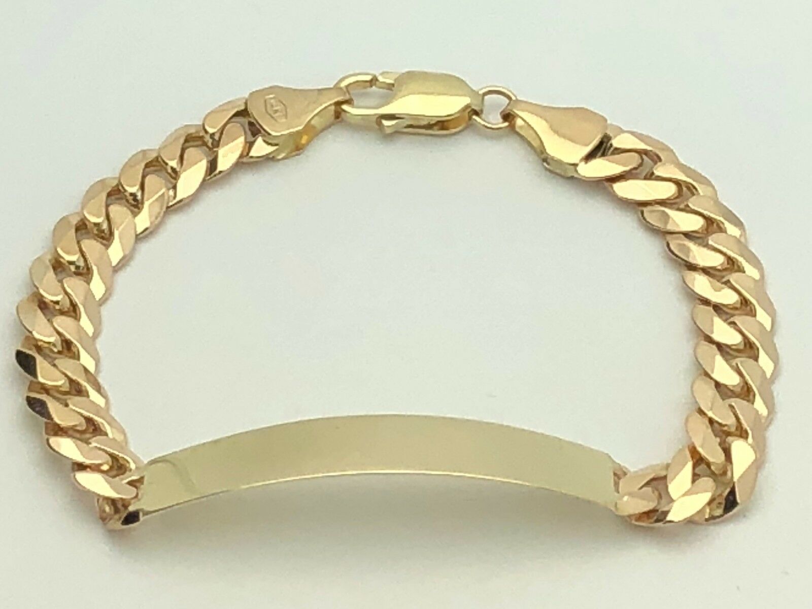 14k Yellow Gold Handmade Fashion Link Bracelet 8" 8.8mm 23.7 grams