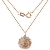14k Rose Gold  Diamond Zodiac Sign Virgo Pendant Necklace 18" - Virgo,Rose