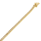 14k Yellow Gold 3.35ctw Diamond Tennis Bracelet 7" 2.6mm 7.5 grams