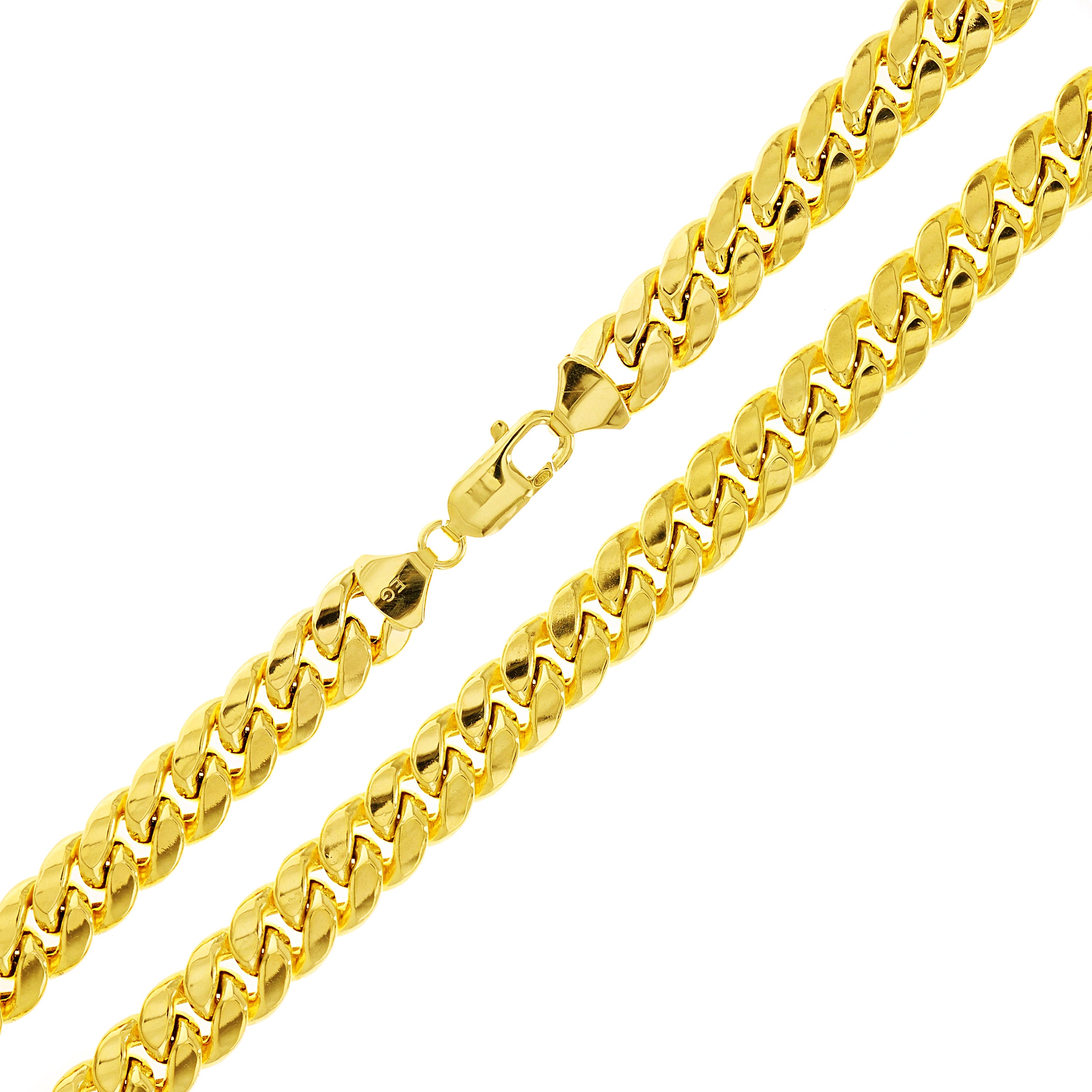 Italian 10k Yellow Gold Hollow Miami Cuban Chain Necklace 22" 9.8mm 50.7 grams - 22" 50.7 grams