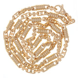 14k Rose Gold Handmade Spring Barrel Link Necklace 26" 7mm 83.5 grams - Rose,26"