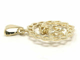 14k Yellow Gold Solid Horse Shoe Racing Horse Charm Round Pendant 5.4 grams