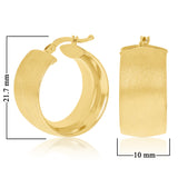 Italian 14k Yellow Gold Satin Huggie Hoop Earrings 21.7mmx10mm 4.2 grams