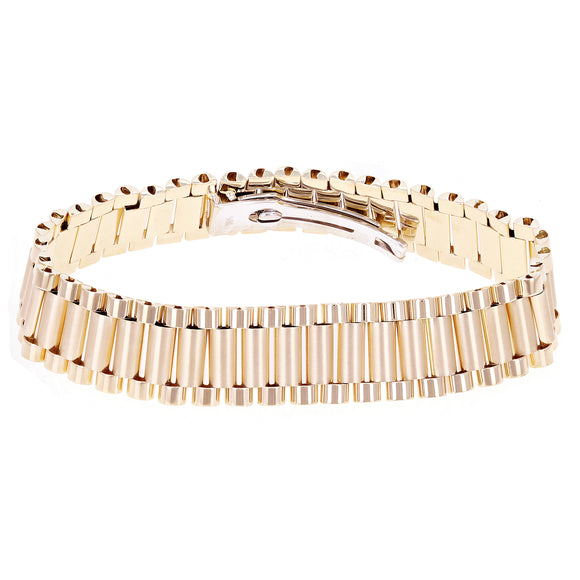 Italian 14k Yellow Gold Watch Link Bracelet 8