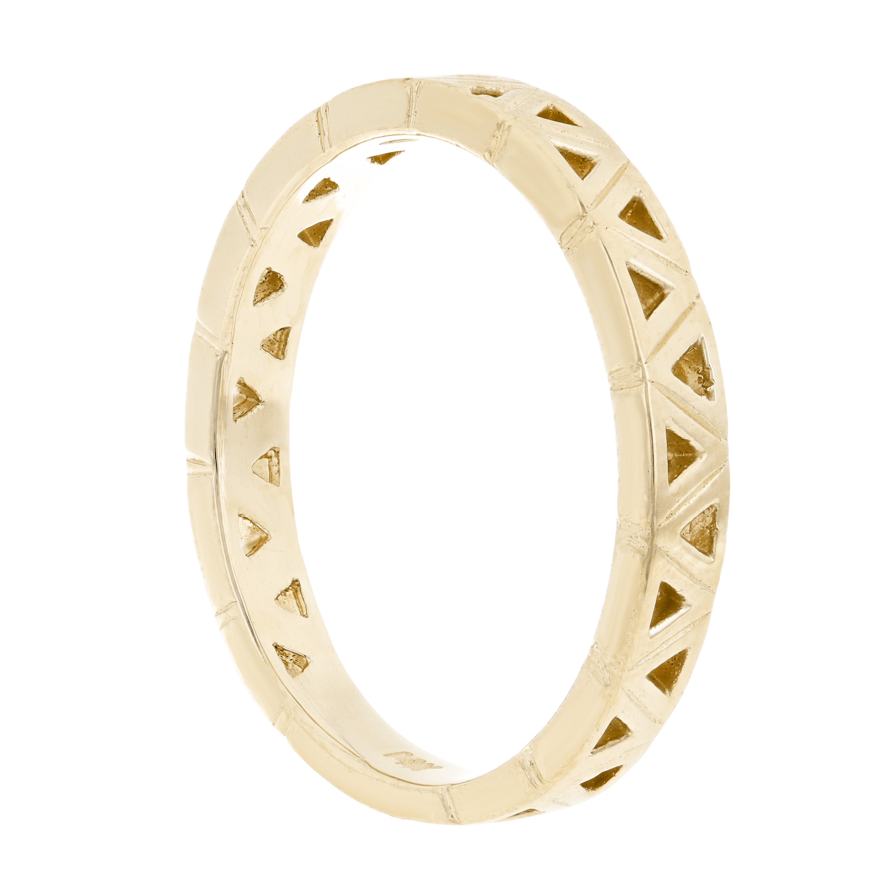 14k Yellow Gold Rotating Triangle Cutout Stackable Ring 2.7 grams Size 6.5 - Yellow