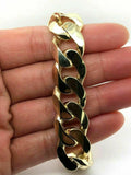 Men's 14k Yellow Gold Solid Heavy Cuban Link Chain Bracelet 8.5" 15.6mm 77.5g - 8.5"