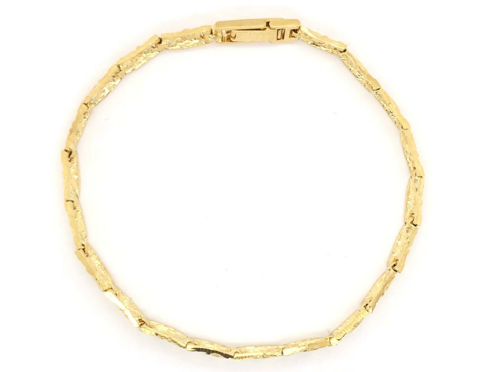 10k Yellow Gold Solid Nugget Bracelet 7"- 7.5" 4.75mm 8.5 grams - 7.5"