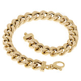Italian 14k Yellow Gold Hollow Flat Miami Cuban Link Bracelet 8.25" 8.2mm 14.6g