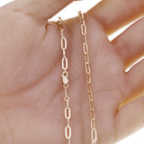 Italian 14k Yellow Gold Hollow Paper Clip Link Chain Necklace 18" 3mm 3.6 grams - 18" 3.6 grams