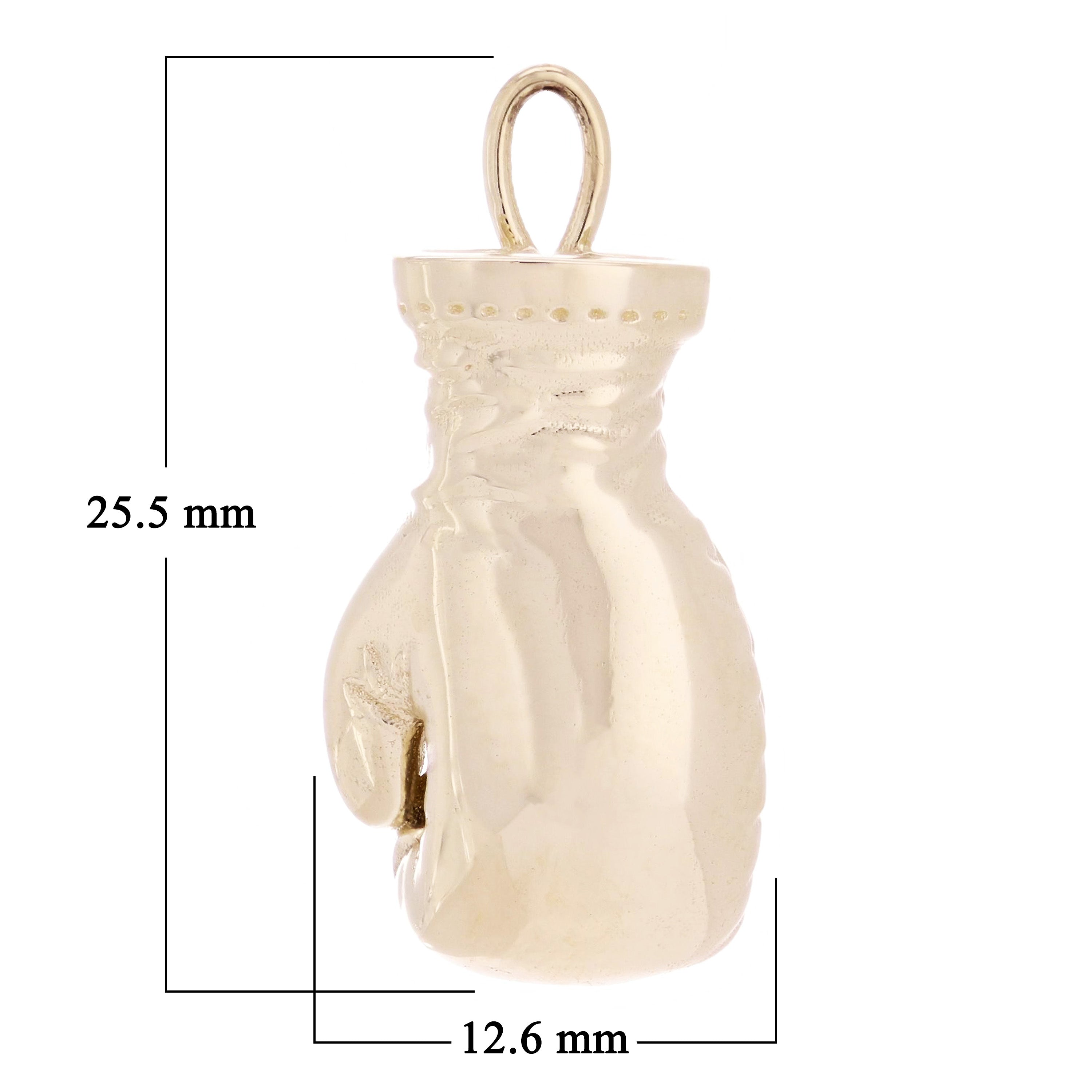 14k Yellow Gold Solid Heavy 3D Boxer Boxing Gloves Sports Pendant 11 grams - Yellow