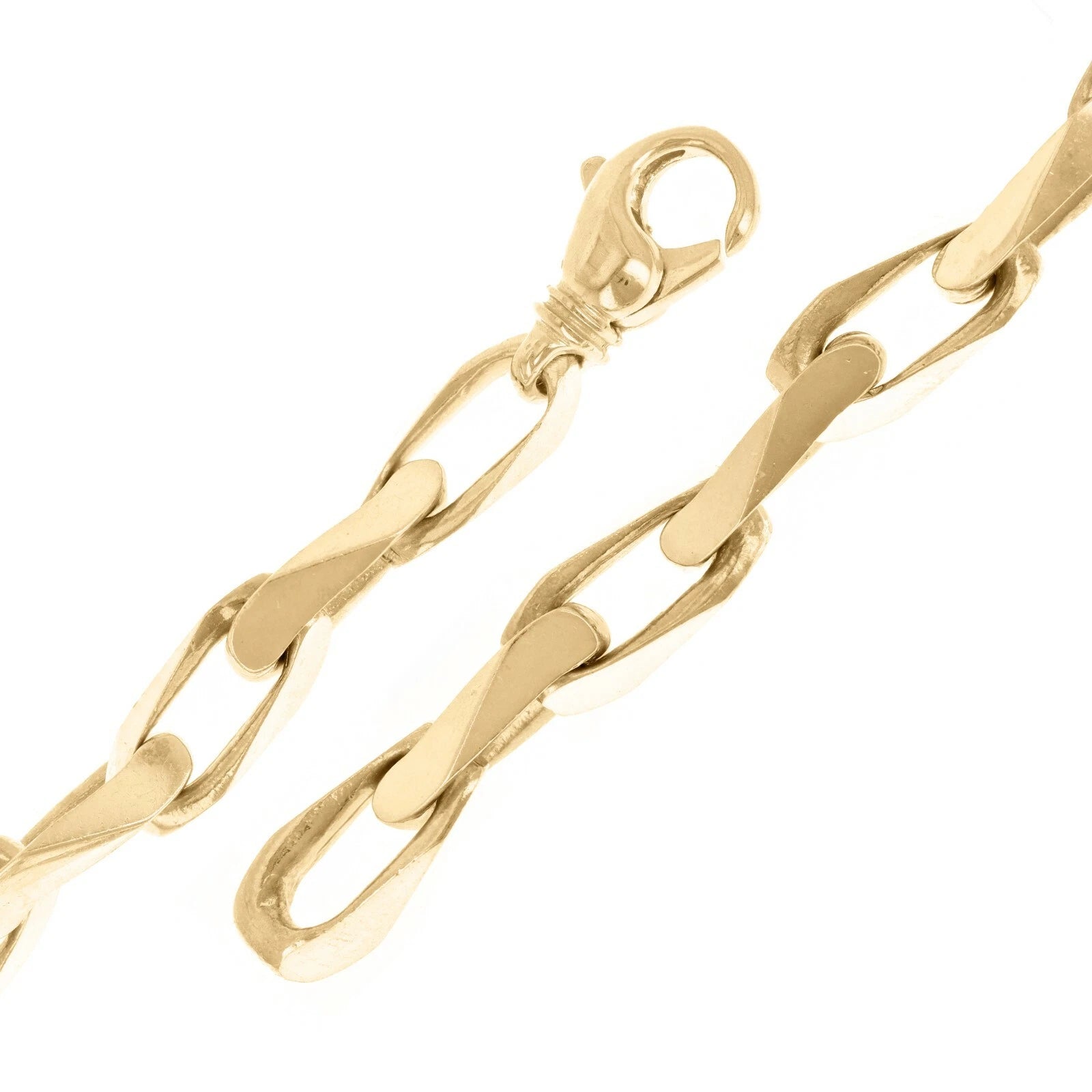 14k Yellow Gold Handmade Fashion Link Bracelet 9" 8.6mm 49 grams
