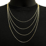 Italian 14k Yellow Gold Solid Raso Chain Necklace 1.5mm 18" 6.9 grams - 18" 6.9 grams