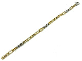 14k Two Tone Gold Handmade Fashion Link Bracelet 7.5" 5.5mm 15.2 grams