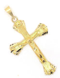 10k Yellow Gold 3D Jesus Christ Crucifix Cross Charm Pendant 6.1 grams