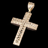 14k Yellow Gold Diamond Cut Cross Pendant 2.5" 10.3 grams