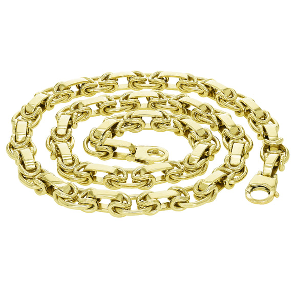 10k Yellow Gold Solid Fancy Handmade Link Chain Necklace 16