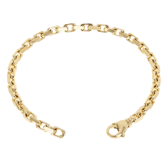 10k Yellow Gold Solid Handmade Fashion Link Chain Bracelet 7