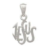 14k White Gold JESUS Pendant Religious Charm 1 gram - White