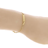 Italian 14k Two Tone Engravable Baby Kids Cuban ID Bracelet 5.5" 4mm 1.8 grams