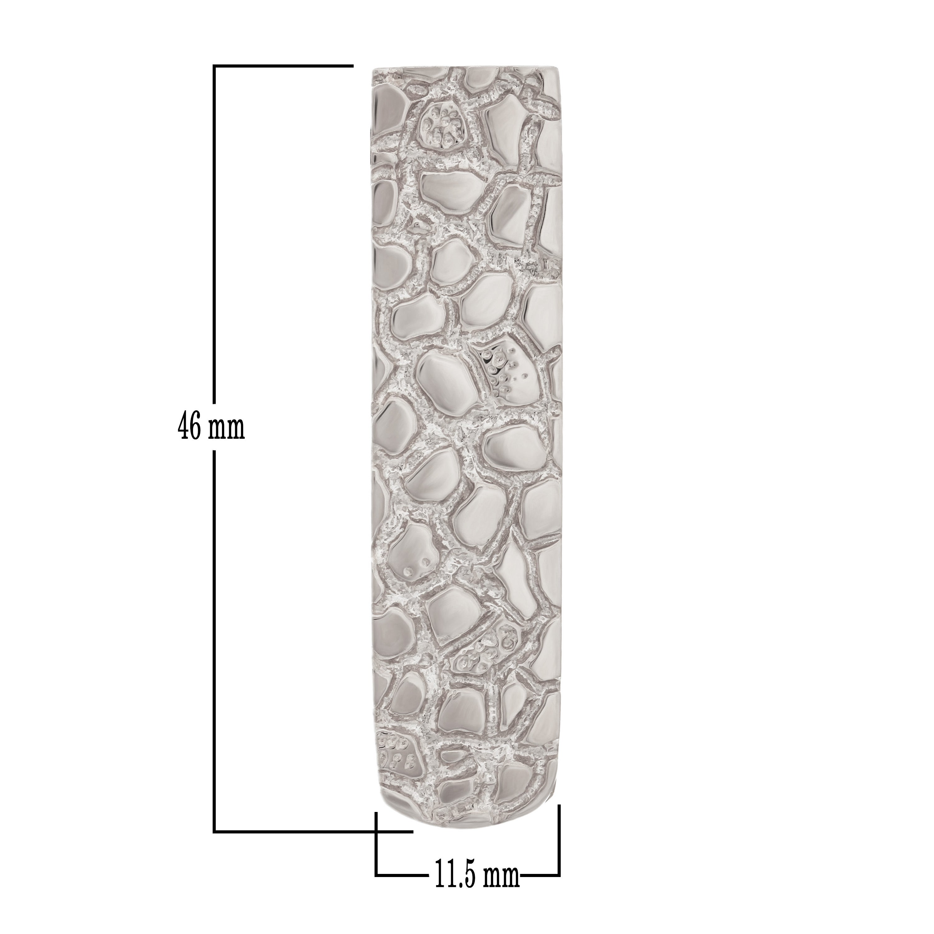 Men's 10k White Gold Solid Nugget Money Clip Money Holder 1.8" 11.5 grams - White