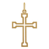 14k Yellow Gold Solid Big 3D Open Cross Pendant 2.7" 15.9 grams