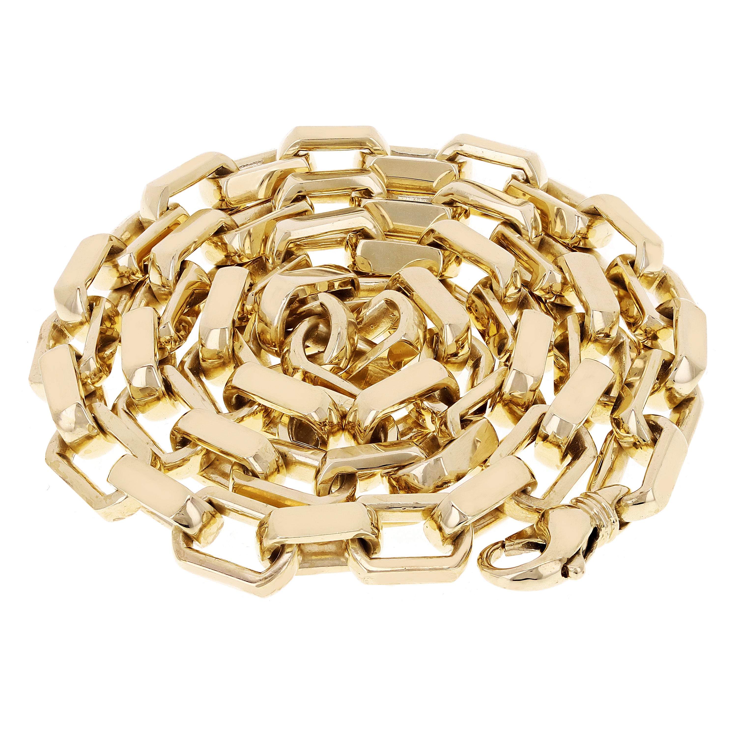 14k Yellow Gold Solid Handmade Custom Link Chain Necklace 20" 9mm 154.8 grams - 20"