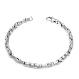 10k White Gold Handmade Fashion Link Bracelet 9" 5mm 17 grams