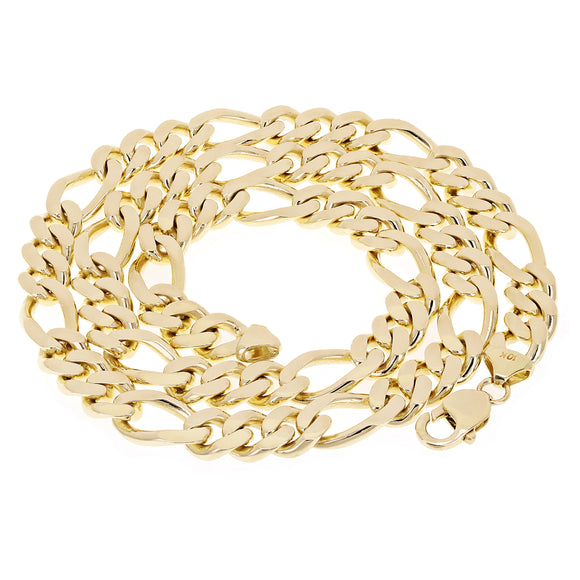 Men's 10k Yellow Gold Solid Heavy Figaro Chain Necklace 20
