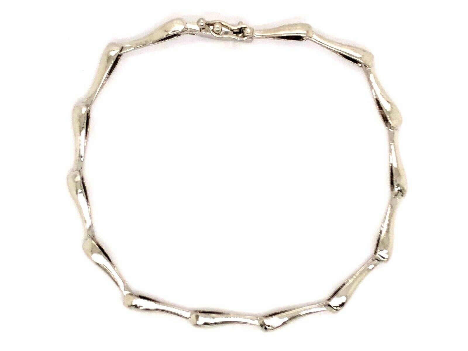 14k White Gold Handmade Fashion Link Bracelet 8.5" 3.15mm 9 grams - 8.5"