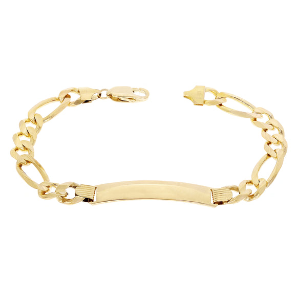 Men's 14k Yellow Gold Figaro ID Bracelet 8.5