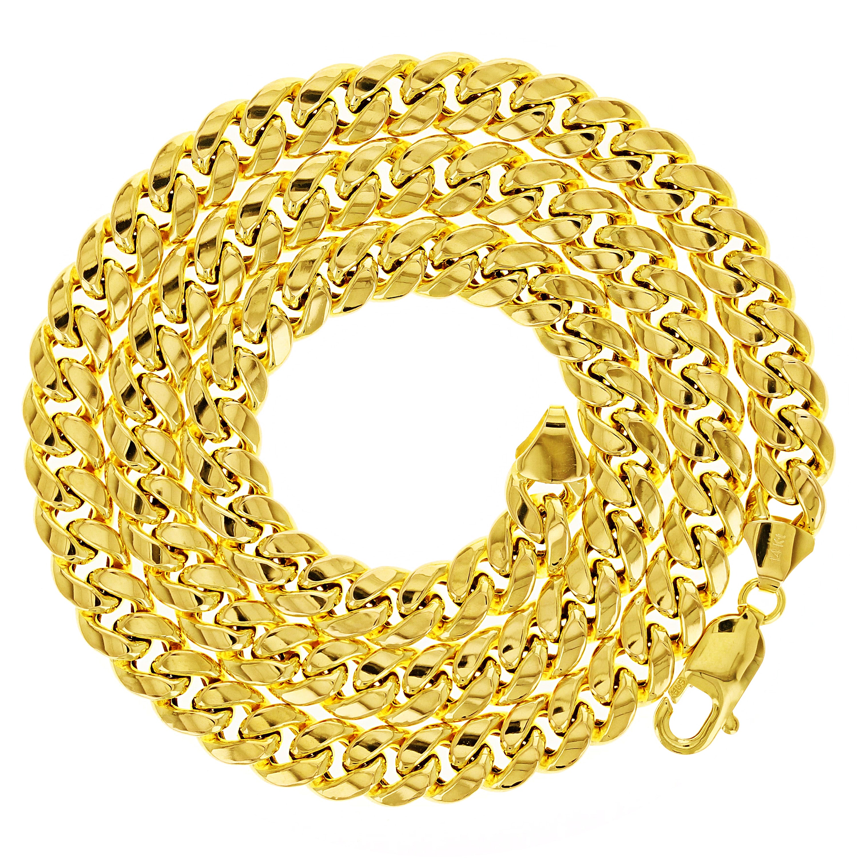 Italian 14k Yellow Gold Hollow Miami Cuban Chain Necklace 20" 7.8mm 33.2 grams - 20" 33.2 grams