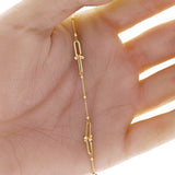 Italian 14k Yellow Gold Ball Beads & U Link Bracelet 6.75" 6mm 1.3 grams