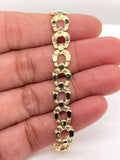 10k Yellow Gold Horse Shoe Nugget Link Bracelet 7" 8mm 10.5 grams