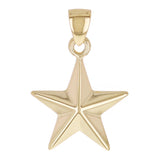 Italian 14k Yellow Gold 3D STAR Charm Pendant