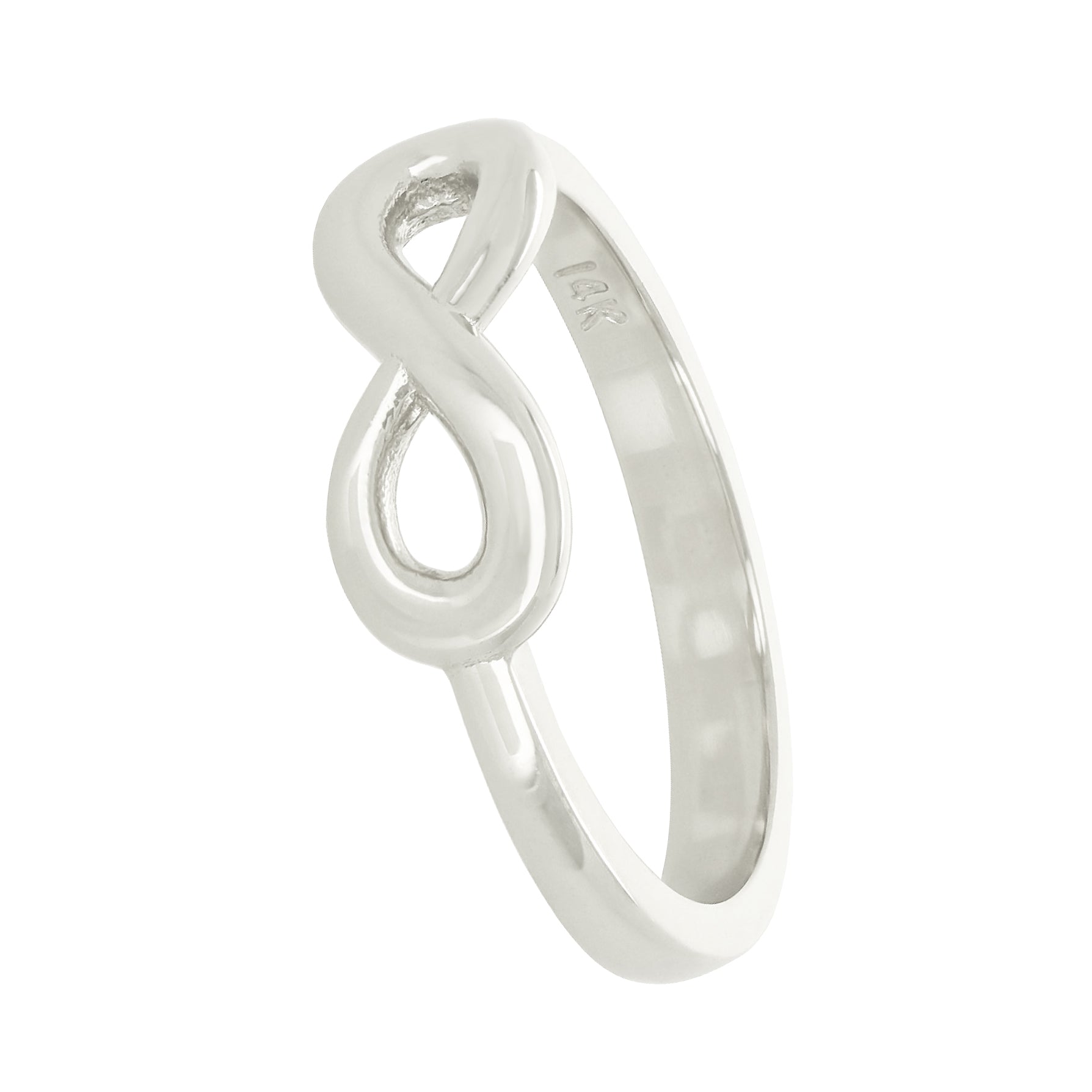 14k White Gold Infinity Ring Size 7 - White