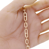 Italian 14k Yellow Gold Mariner Paper Clip Link Chain Bracelet 8" 6.1mm 9 grams