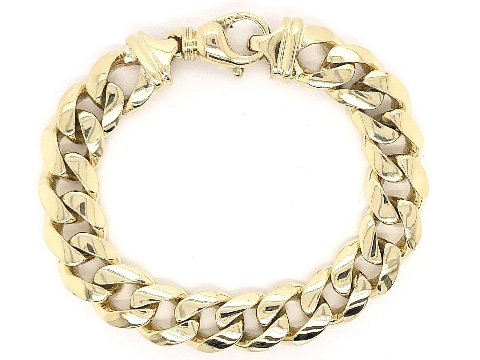 Men's 14k Yellow Gold Solid Miami Cuban Link Chain Bracelet 8" 12.5mm 84 grams