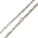 14k White Gold Solid Fancy Chain Link Necklace 26" 5mm - White,26"