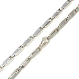 10k White Gold Fancy Link Chain Necklace 28" 5mm - White,28"