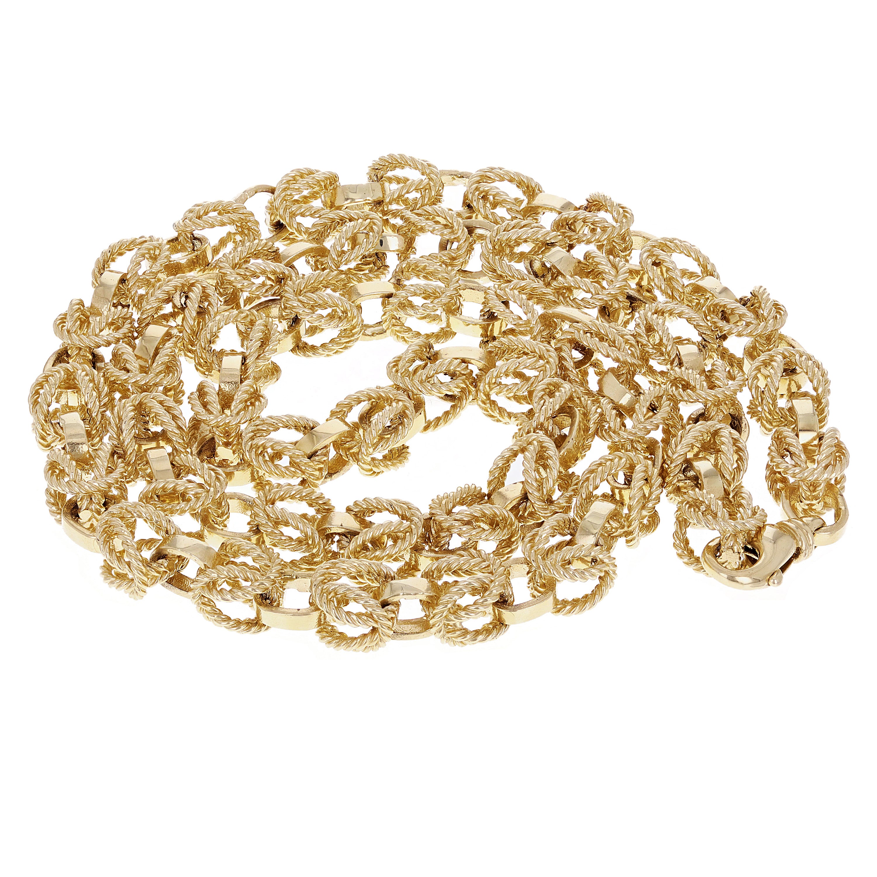 14k Yellow Gold Solid Turkish Style Chain Necklace 26" 9mm 138 grams - 26"