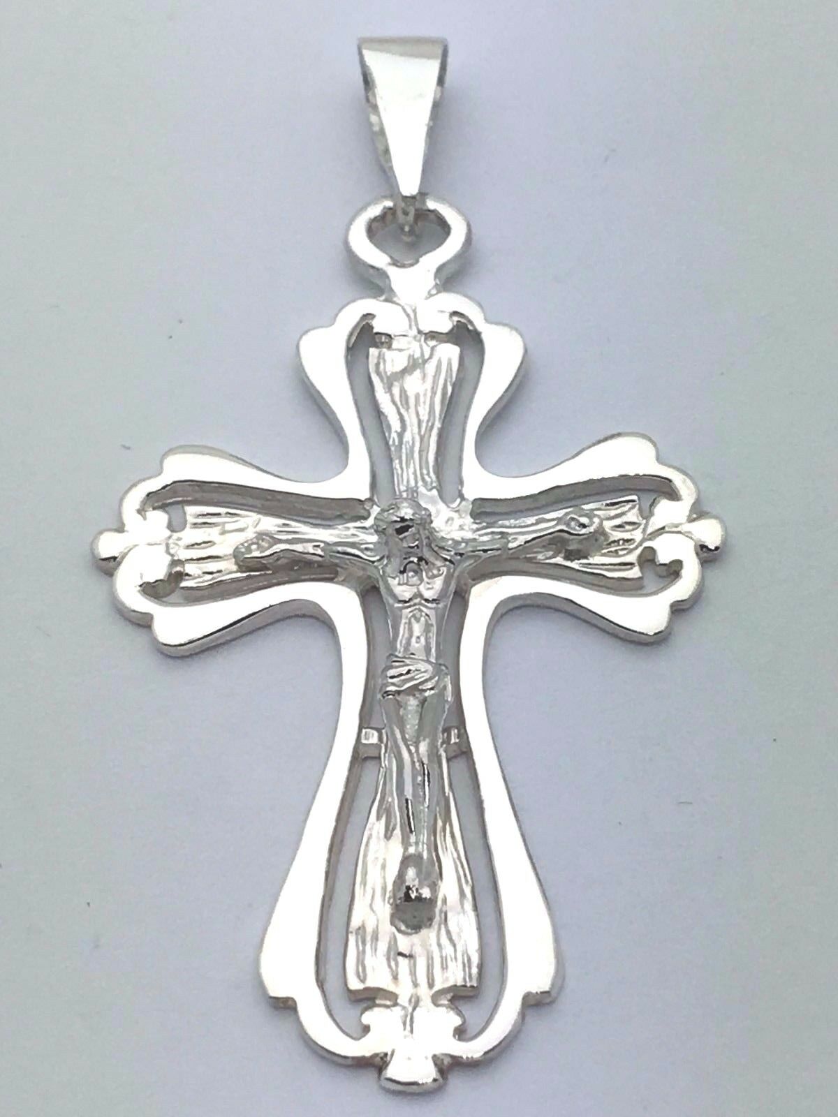 925 Sterling Silver Christian Jesus Christ Catholic Crucifix Cross Pendant