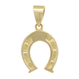 14k Yellow Gold Solid Small Horse Shoe Charm Pendant 0.9 gram - Yellow