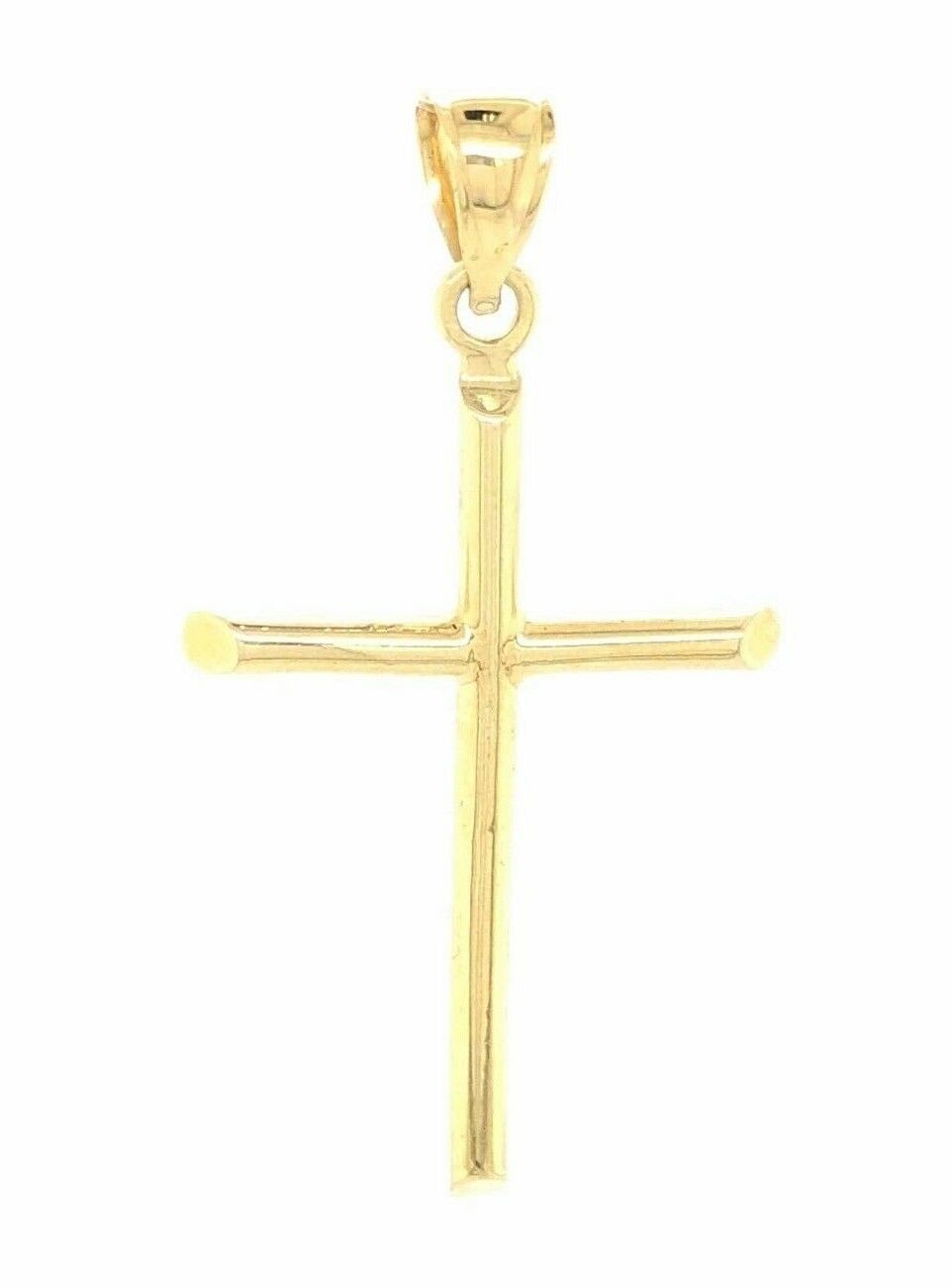 14k Yellow Gold Cross Religious Charm Pendant 1.7" 3 grams