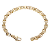10k Yellow Gold Textured Oval Rolo Link Bracelet 6mm 7" 20.7 grams - 7"