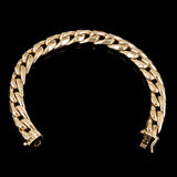 Italian 14k Yellow Gold Hollow Cuban Curb Link Bracelet 8" 9.7mm 25 grams