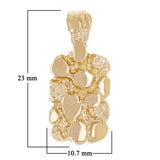 10k Yellow Gold Solid Rectangle Nugget Charm Pendant 23x10.7mm 3.5 grams